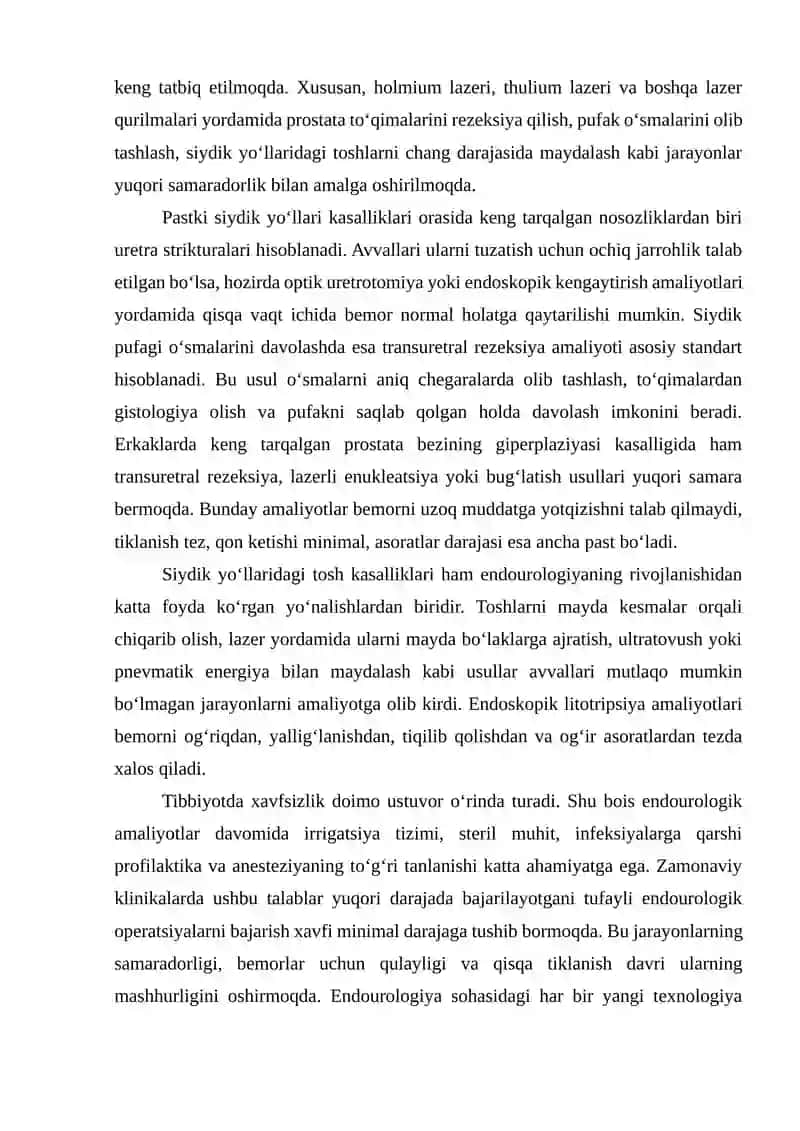 PASTKI SIYDIK YOʻLLARIDA BAJARILADIGAN ENDOUROLOGIK AMALIYOTLAR 3