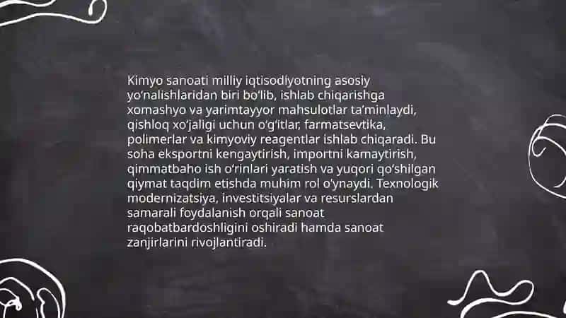 Kimyo fanining sanoat va xoʻjalik rivojidagi ahamiyati 3