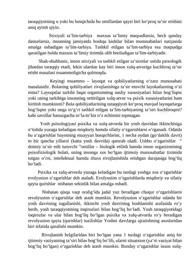 Yosh va Pedagogik Psixologiya Fanining Tadqiqot Soxasi va Muammolari 3