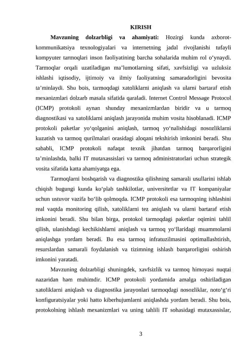 ICMP protokolining diagnostika va xatoliklarni aniqlashdagi roli 3