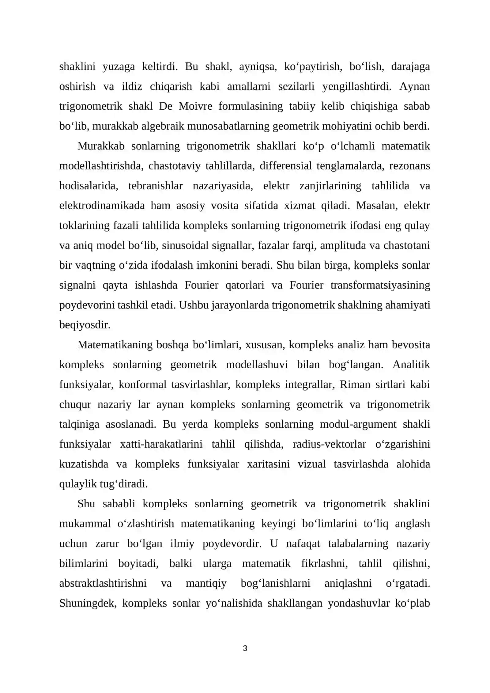 KOMPLEKS SONLARNING ASOSIY TUSHUNCHALARI VA GEOMETRIK TALQINI 3