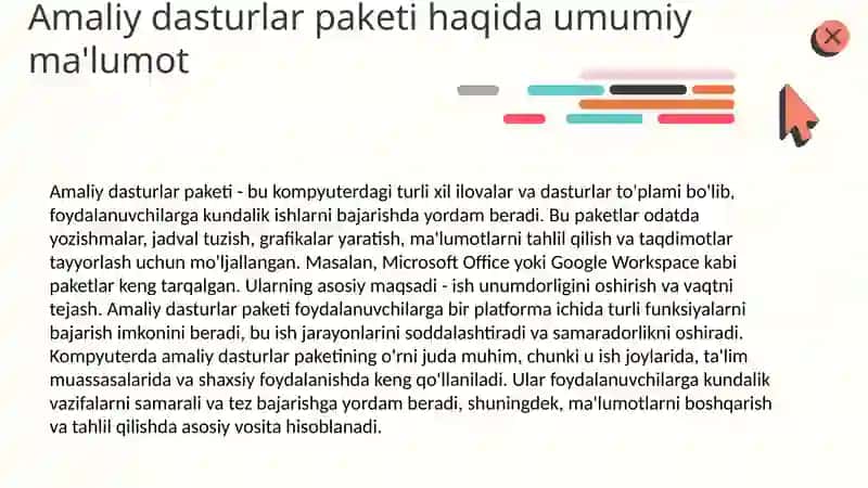 Amaliydasturlar paket kompyutering 3