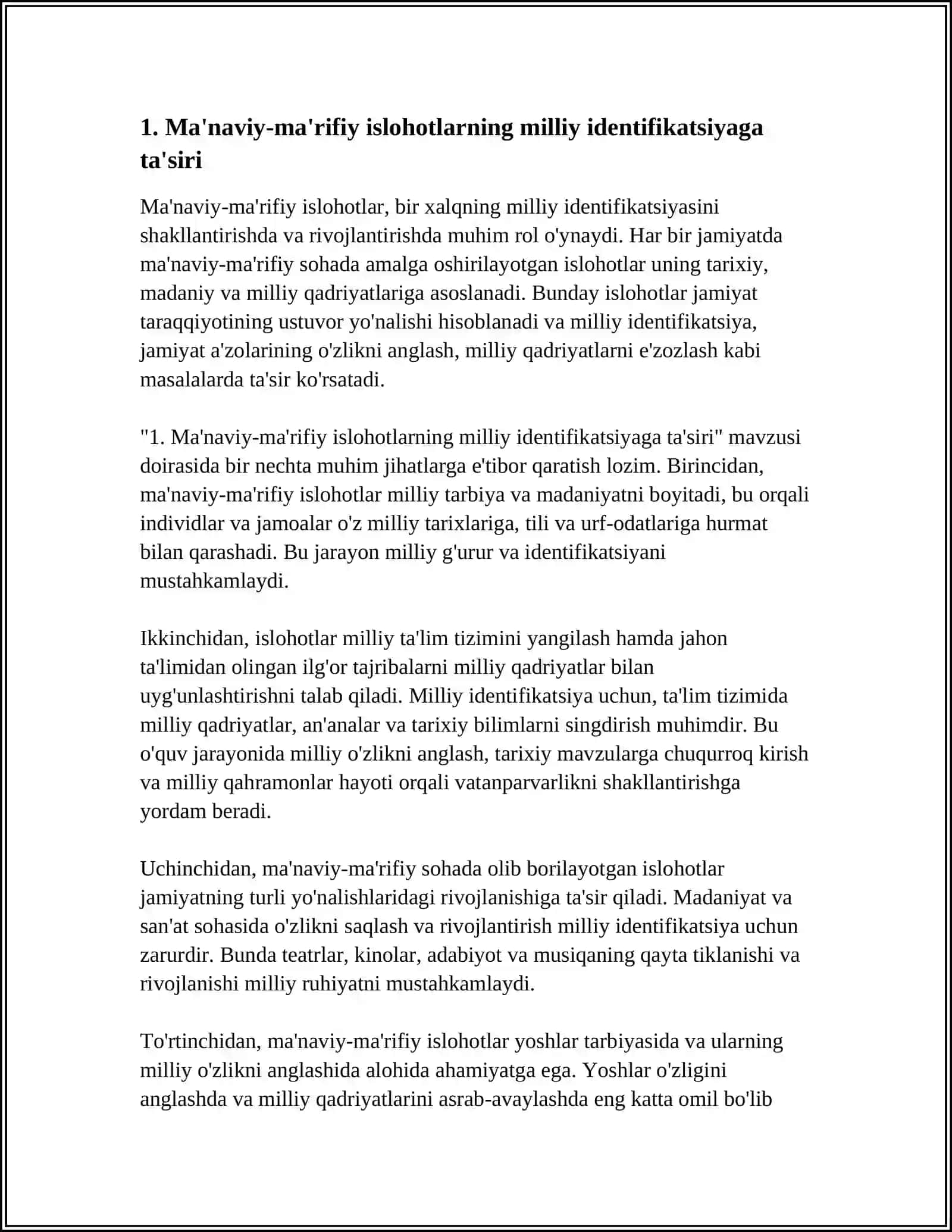 MAʼNAVIY-MAʼRIFIY ISLOHOTLAR - JAMIYAT TARAQQIYOTINING USTUVOR YOʻNALISHI 3