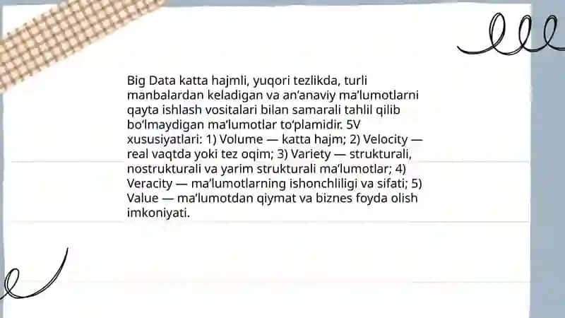 Big data bilan ishlash 3