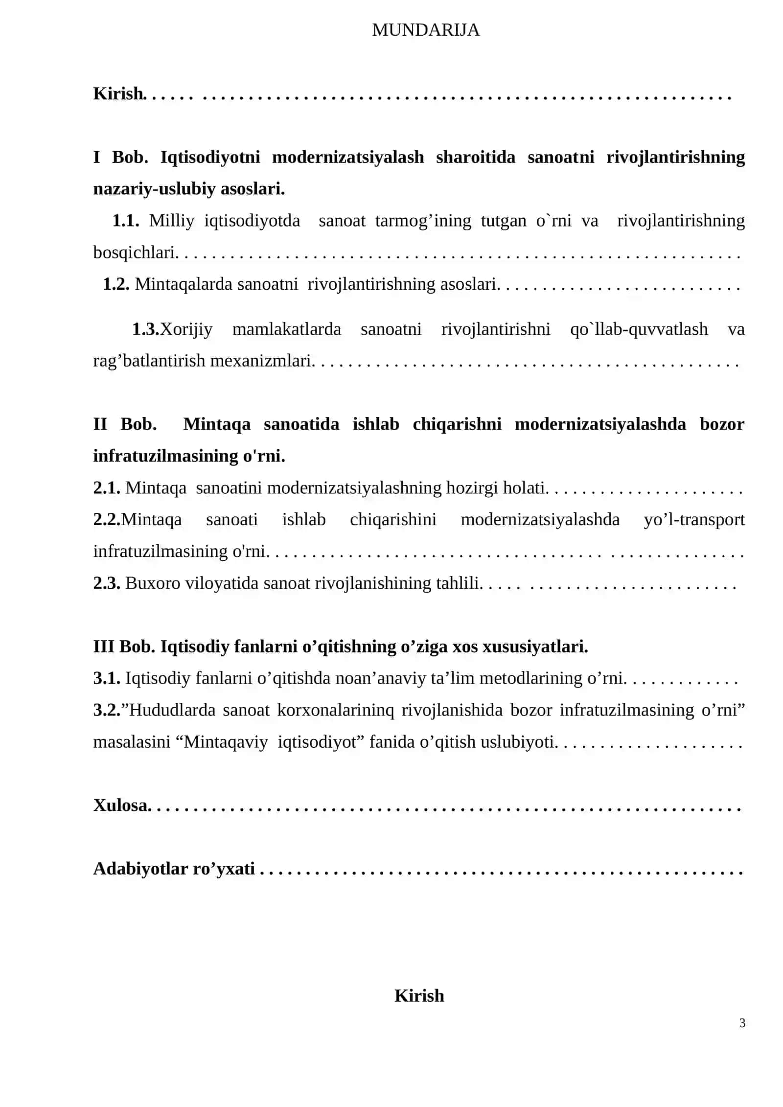 Viloyat sanoatida ishlab chiqarishni modernizatsiyalash va bozor infratuzilmasining o‘qitish metodik 3