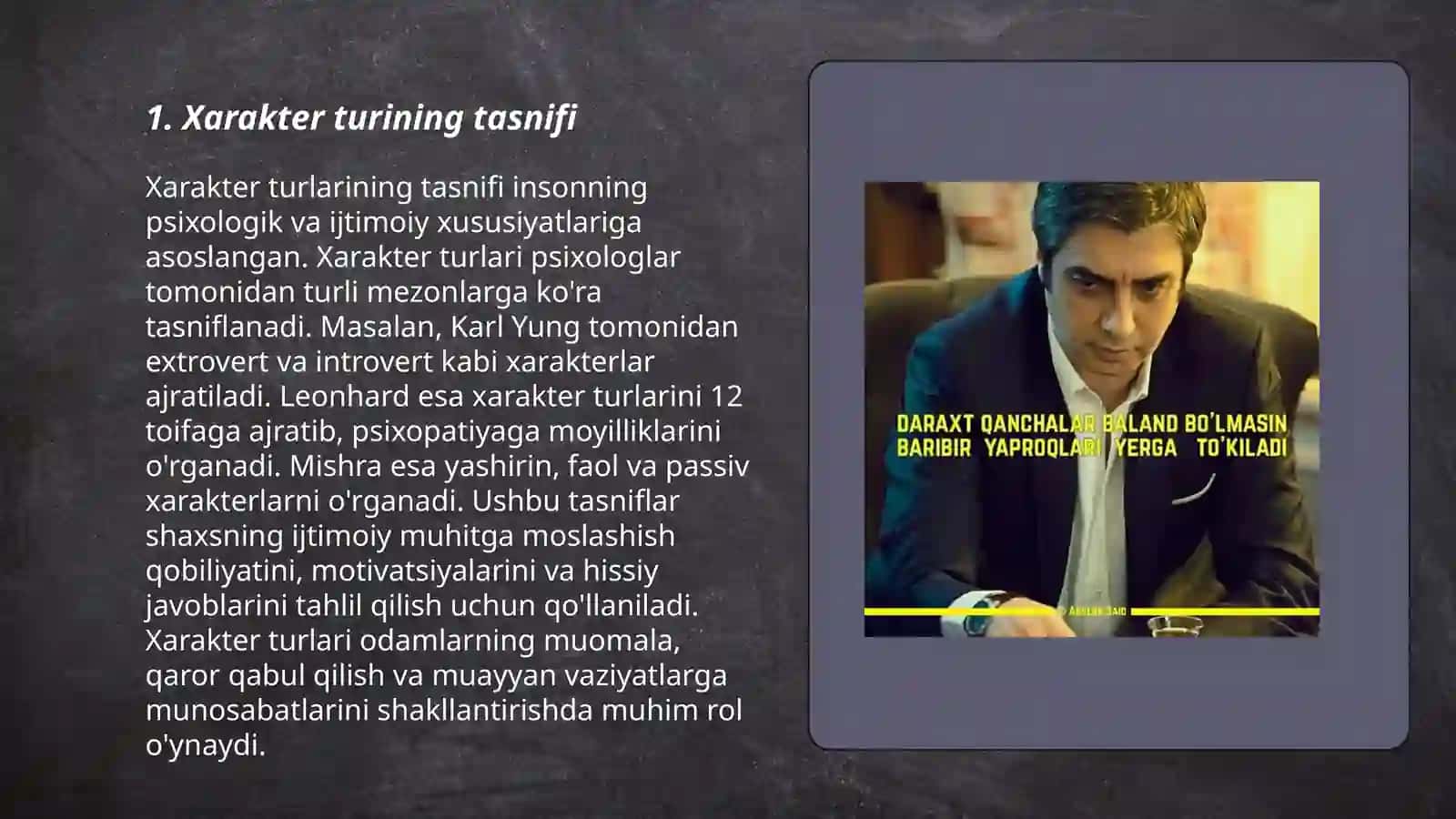 Xarakter turlari 3