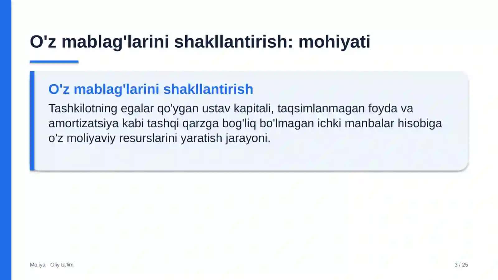 Shaharsozlikda o'z mablag'larini shakllantirish 3