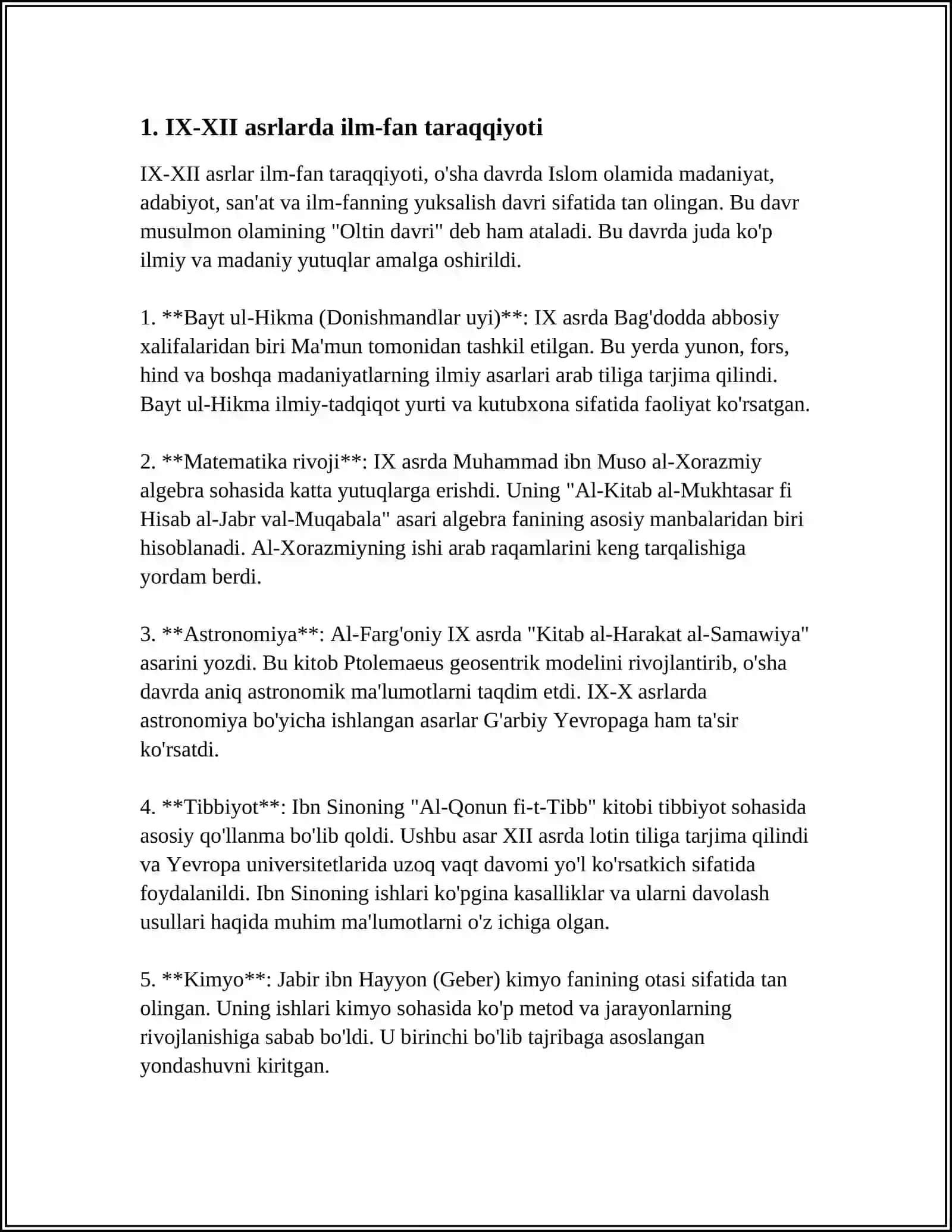 9-12 ASRLARDA MAMLAKATIMIZDA XUDUDIDA RÒY BERGAN MADANIY UYĜONISH BUYUK ALOMALARNING JAHON SIVILIZATSIYASI QÒSHGAN HISSASI 3