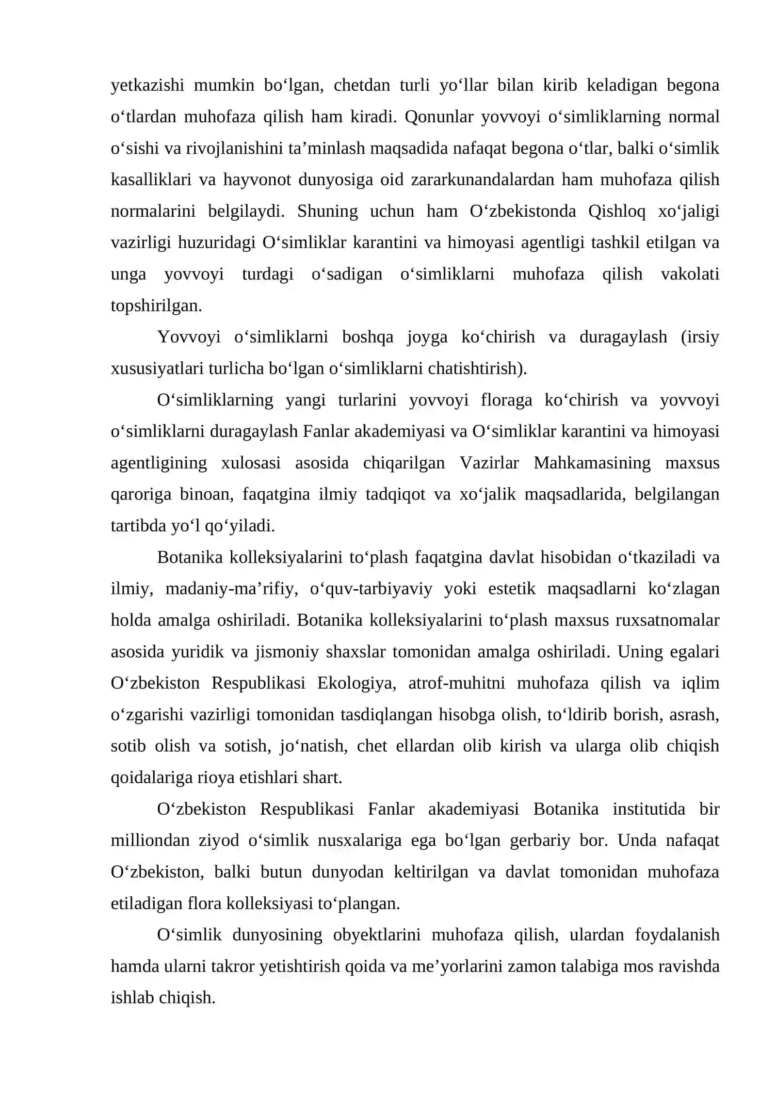 O‘simlik dunyosini muhofaza qilish chora-tadbirlari 3