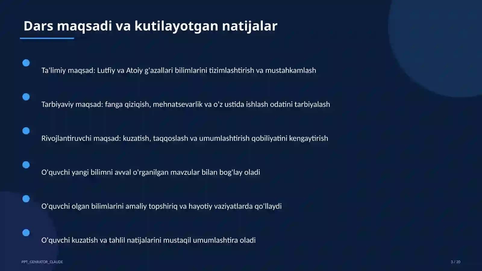 Lutfiy va Atoiy g'azallari (10-sinf) 3