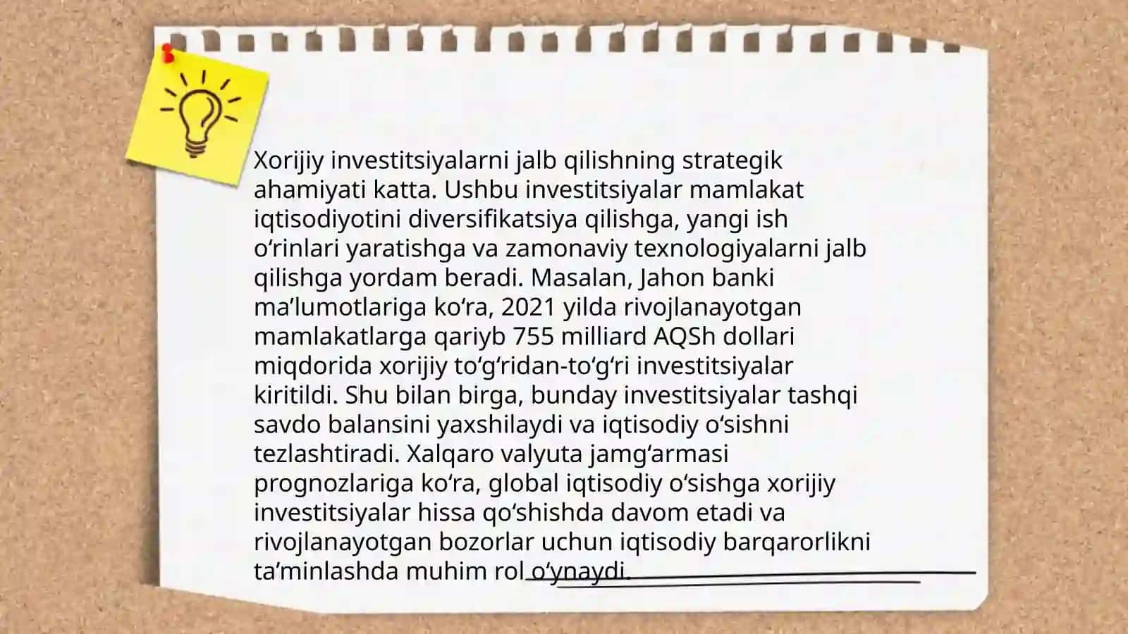 Xorijiy investitsiyalarni jalb qilishning chet el tajribasi va xorijiy investitsiyalarni jalb qilishning strategik va taktik usullari 3