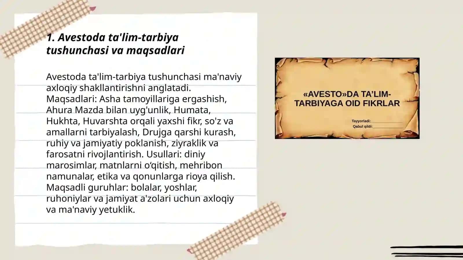 Avestoda ta'lim-tarbiya 3