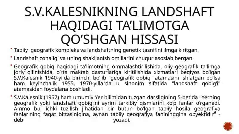 S.V.Kalesnik, A.G.Isachenko, N.A.Solnsev, F.N.Milkovlarning landshaft haqida gitamoq'oshgan hissasi 3