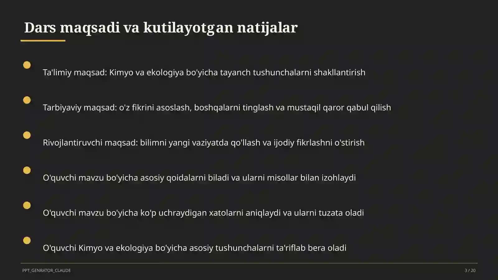 Kimyo va ekologiya (11-sinf) 3