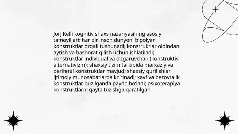 Jorj Kelli: Kognitiv shaxs nazariyasi 3
