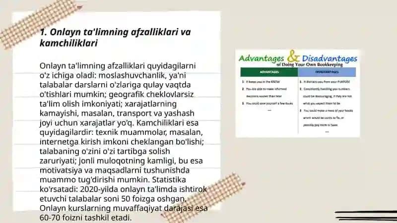 Onlayn ta'limning afzalliklari va kamchiliklari 3