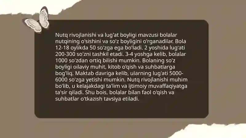 Nutq rivojlanishi va lug'at boyligi 3