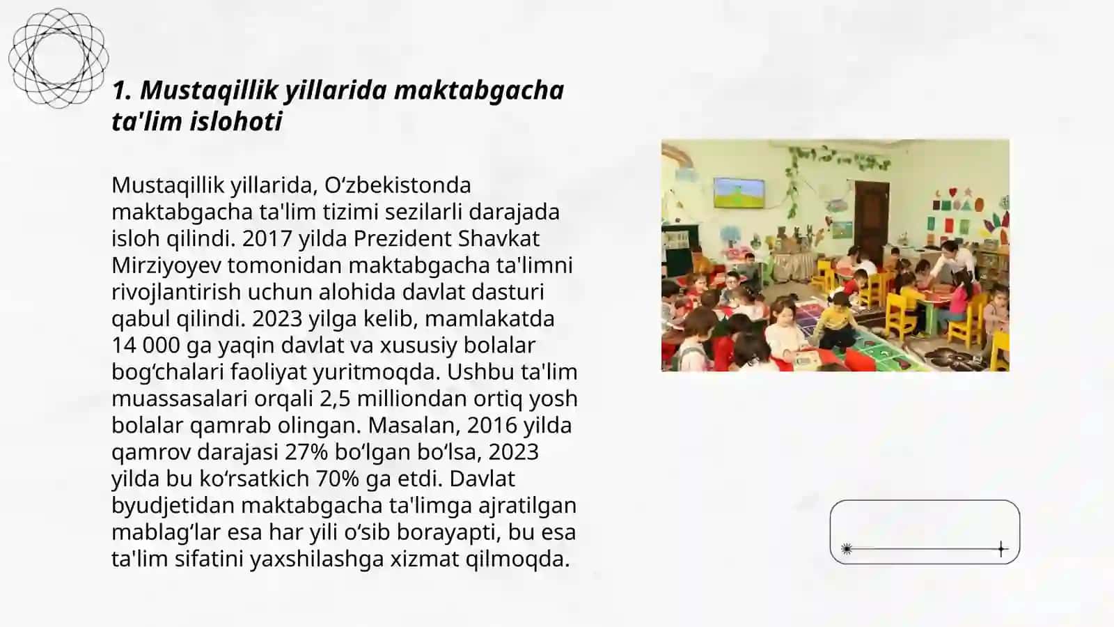 Mustaqillik yillarida Maktabgacha taʼlim tashkilotlarini tashkil etish 3