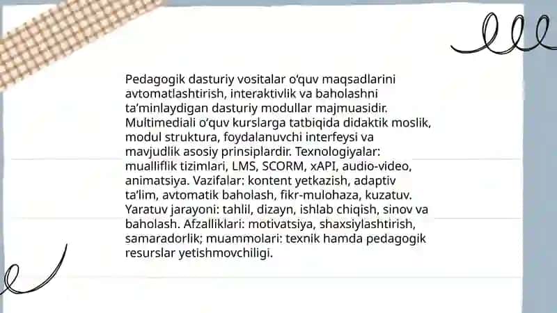 Pedagogik dasturiy vositalar yordamida multimediali oʻquv kurslarini yaratish 3