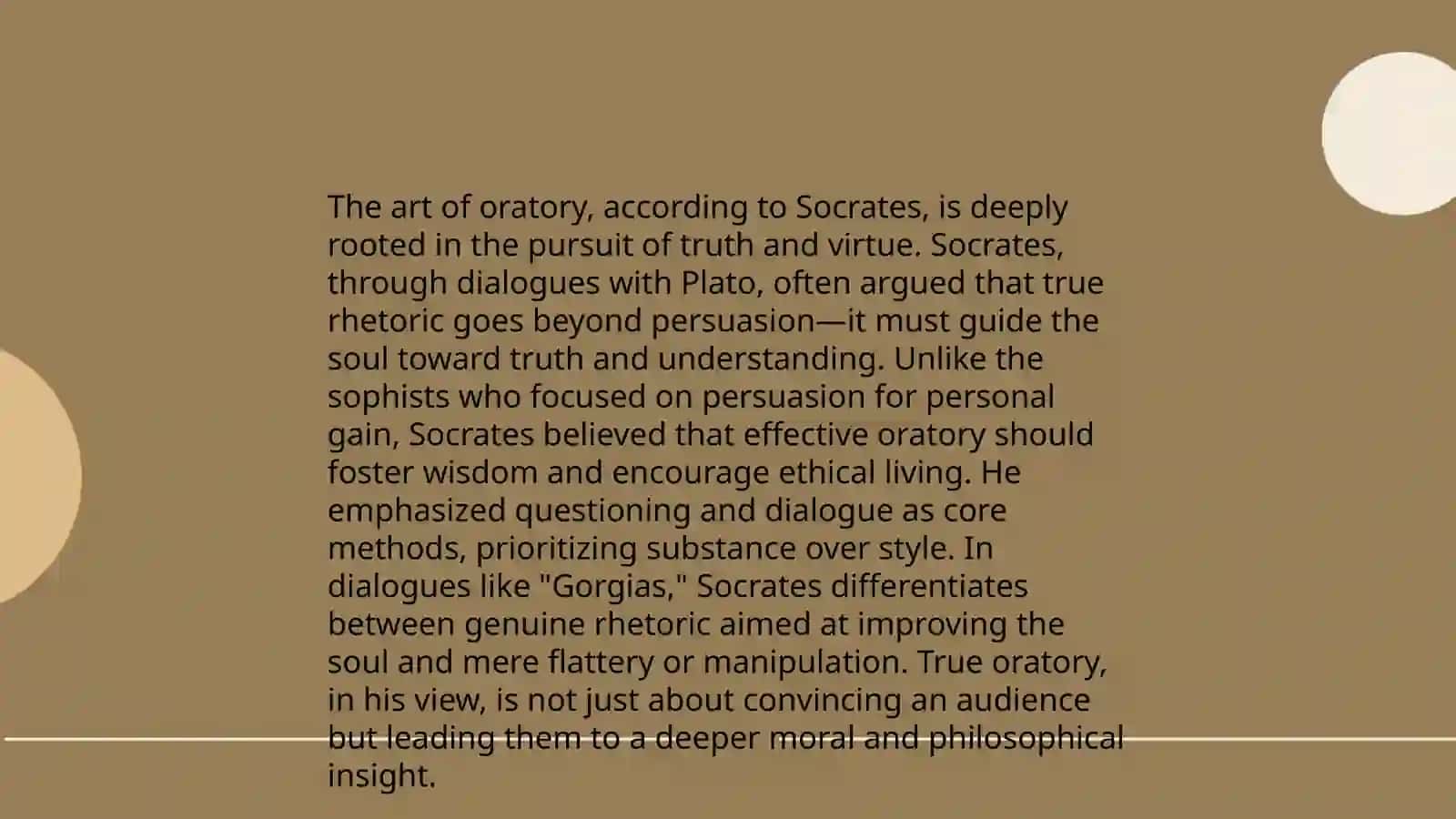 Socrates' views on the art of oratory 3