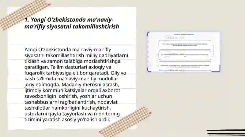 Yangi O'zbekistonda amalga oshirilayotgan ma’naviy islohotlar 3