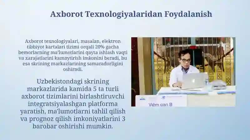 Bioetlar Bioetika modulining obyekti va Oʻzbekistonda skrining markazlari faoliyati 3