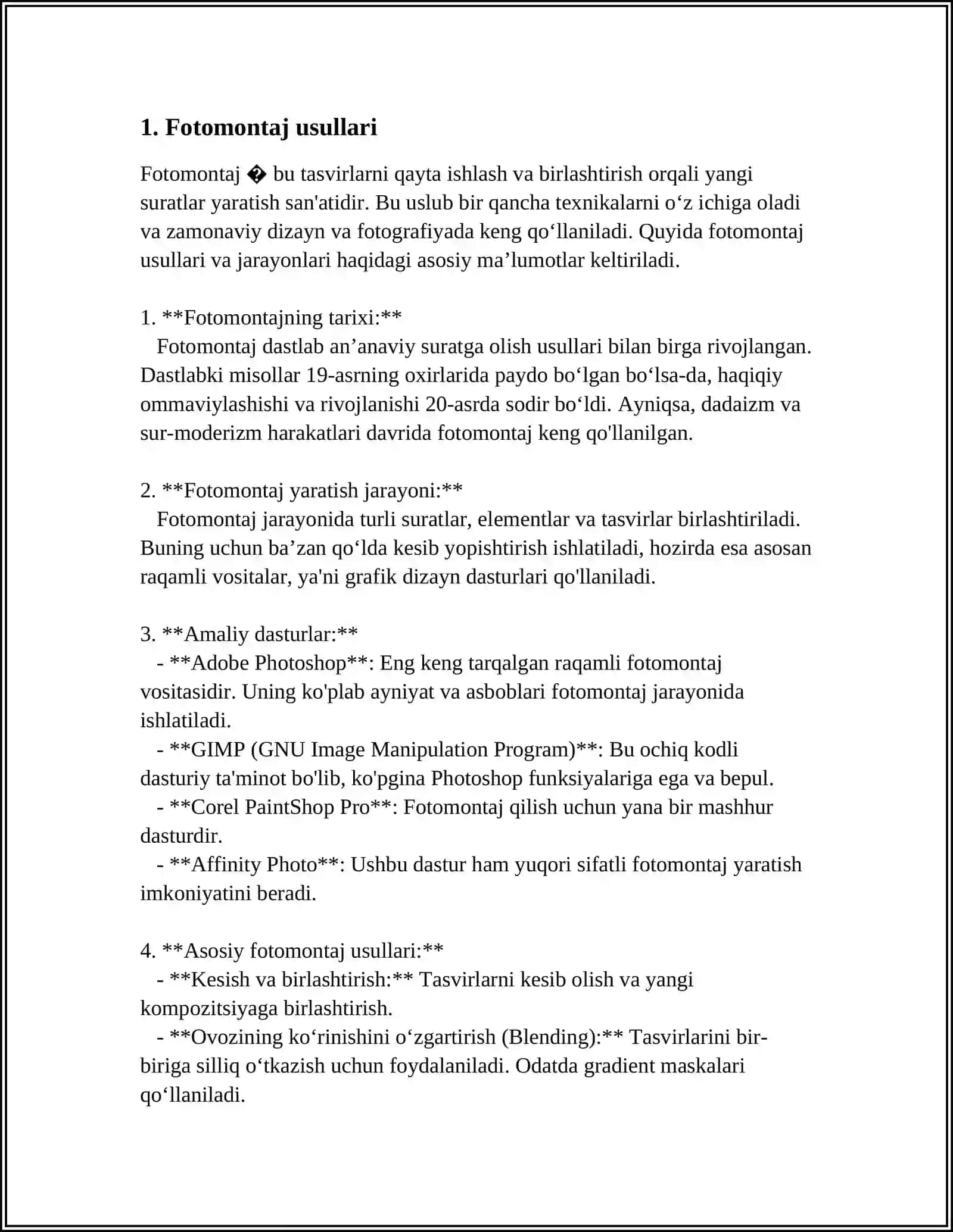 FOTOMONTAJ VA KOLLAJ YARATISH TEXNIKALARI 3