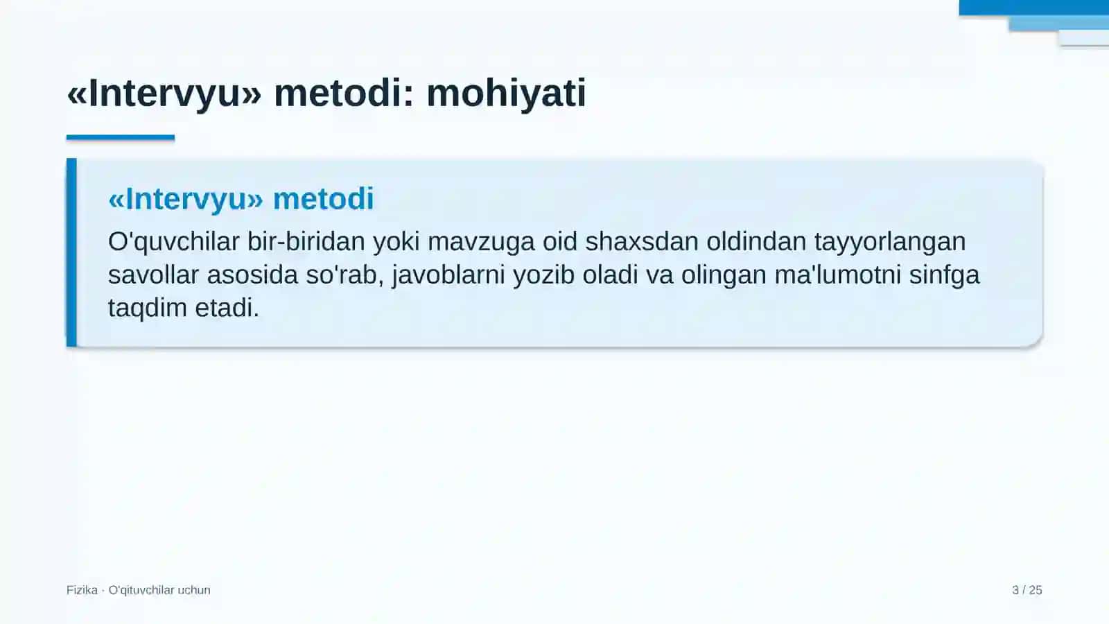 fizika darslarida intervyu metodidan foydalanish 1385 3