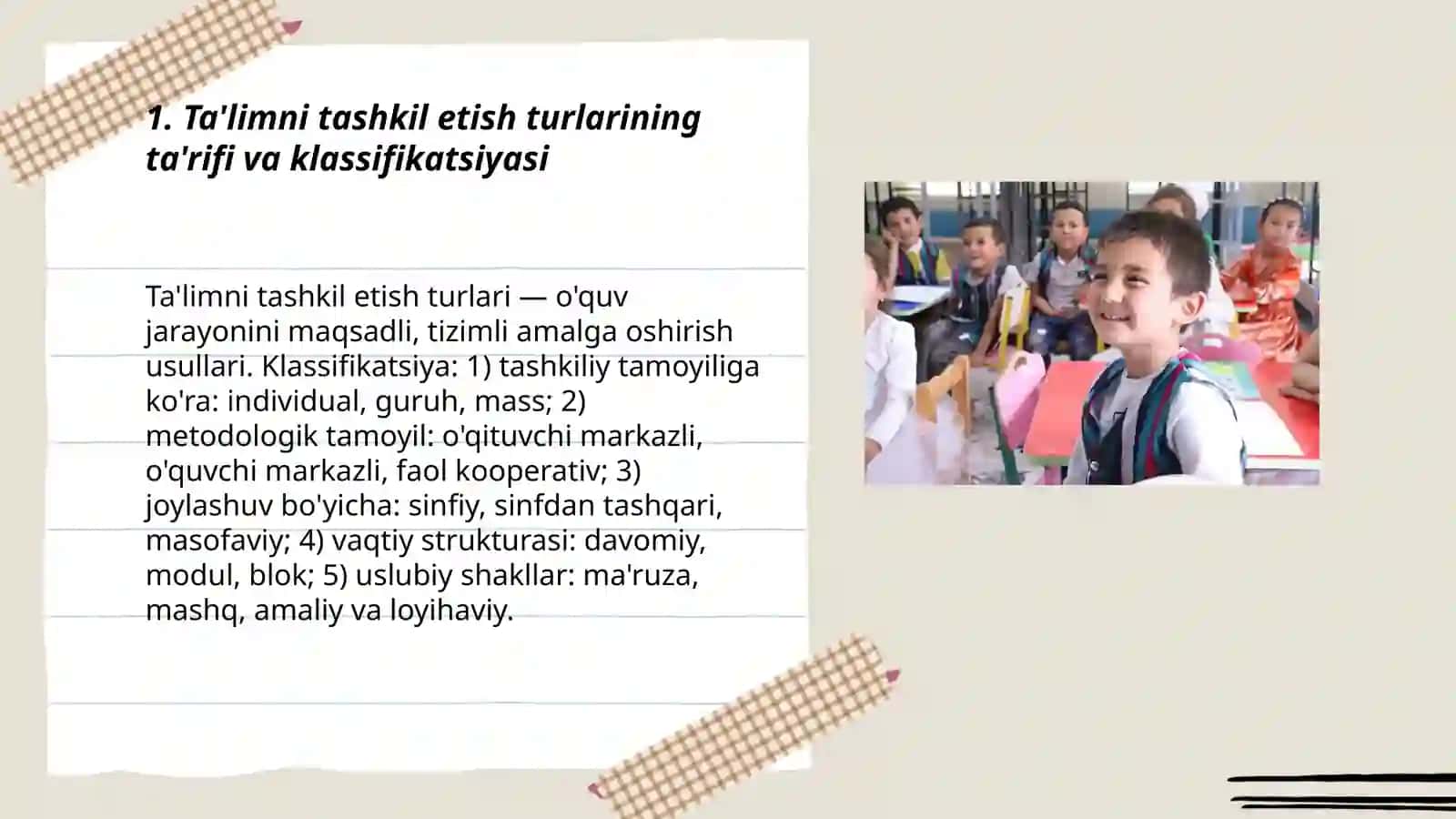 Boshlang'ich ta'limda ta'limni tashkil etish 3
