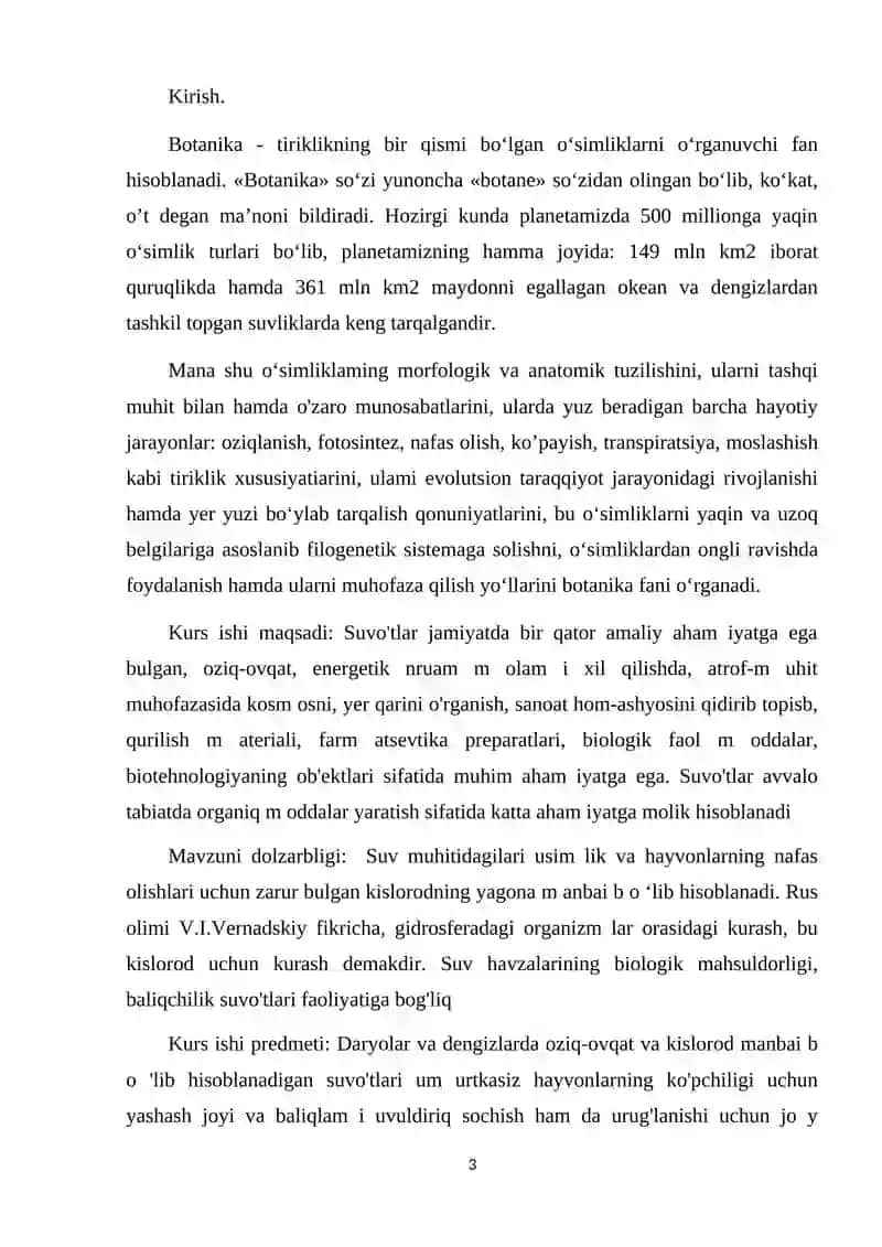 YASHIL SUVO’TLAR BO’LIMINING O’ZBEKISTONDA TARQALGAN TURLARI 3