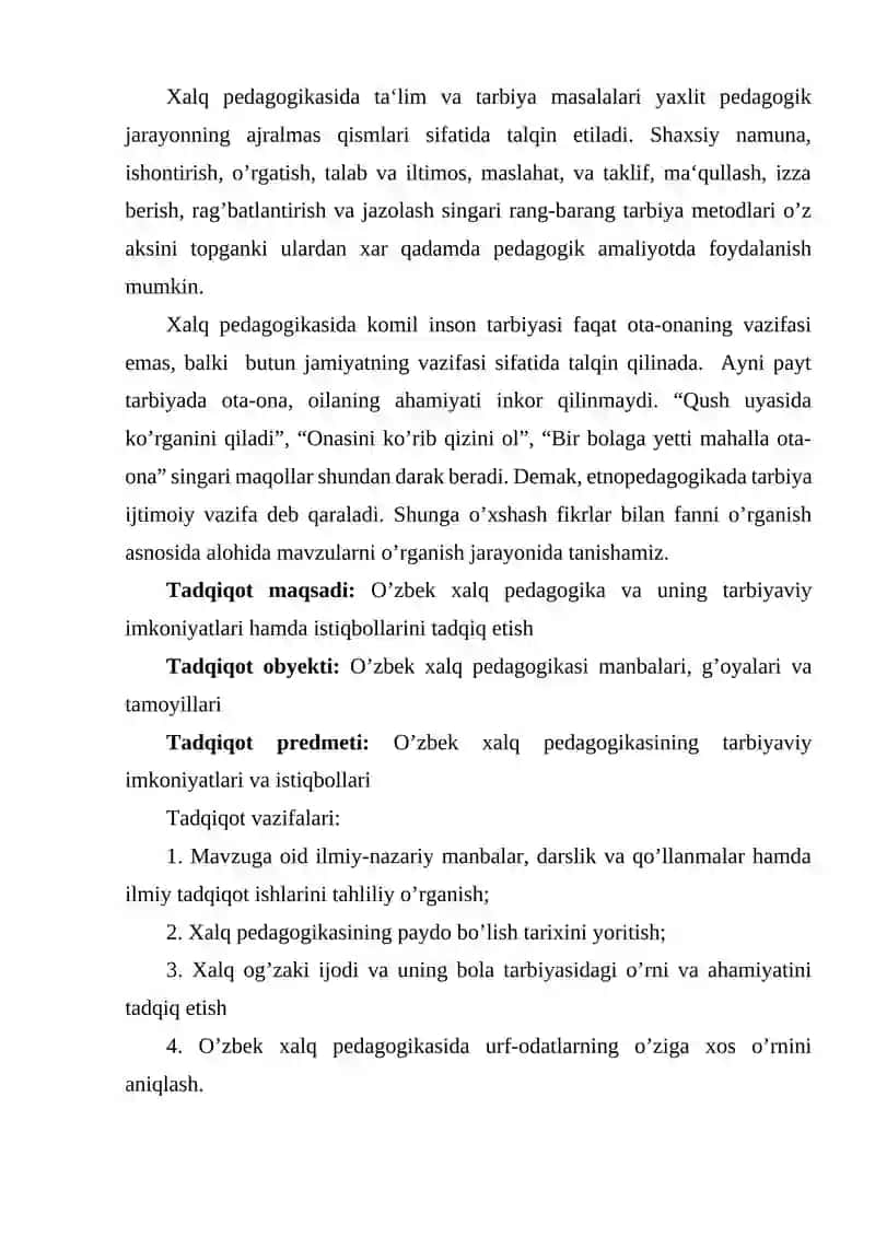 O’zbek xalq pedagogikasining imkoniyatlari va istiqbollari 3