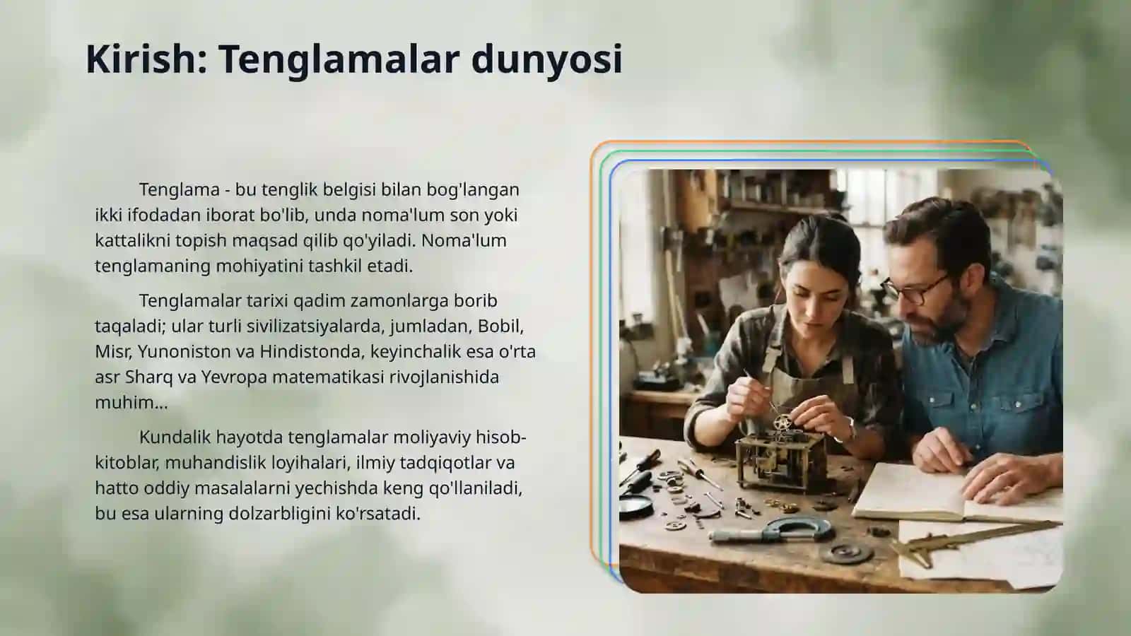 Tenglamadagi noma'lum ni topish 3