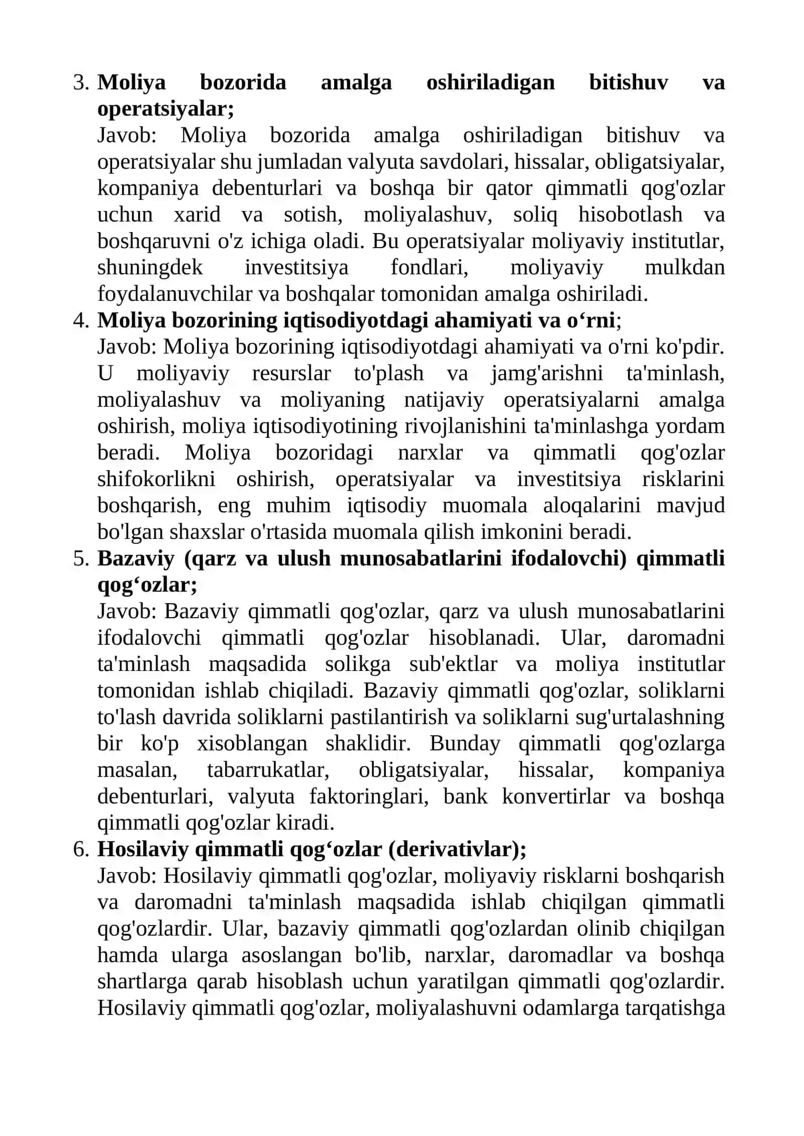 Topshiriqlarga javoblar 3