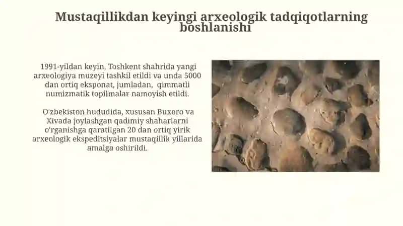 Mustaqillik yillarida Arxeologiya fanining shakllanishi (arxeologiya va etnografiya, numizmatika,) 3