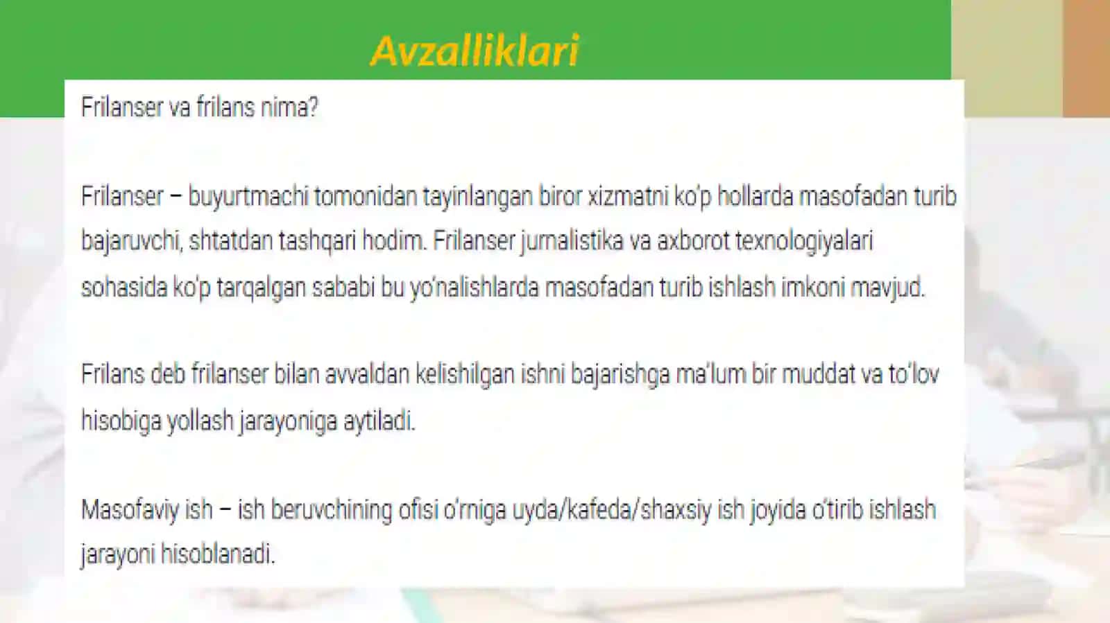 Freelancerlik  haqida 3
