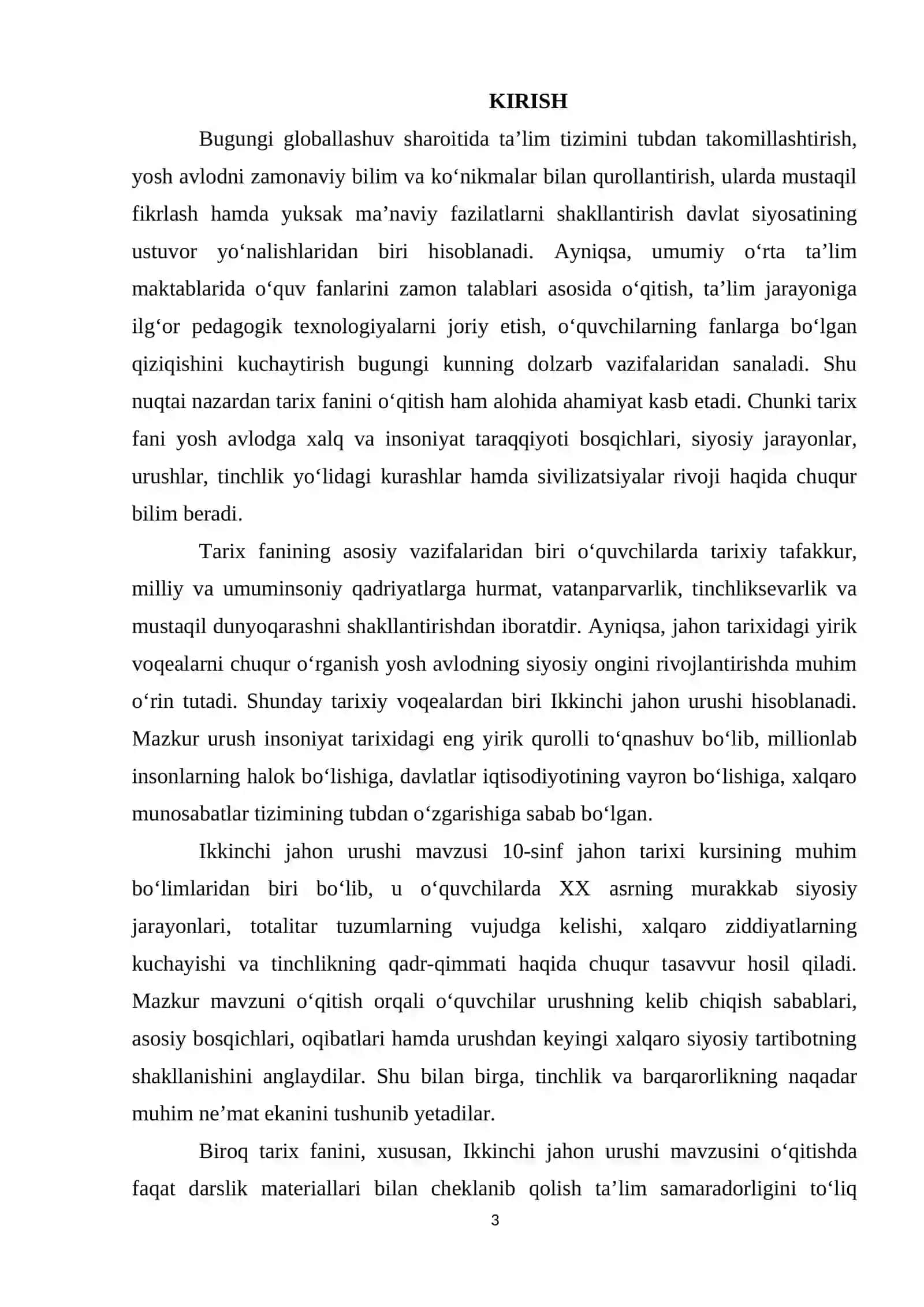 10-SINF JАHОN TАRIXI FАNIDАN IKKINCHI JАHОN URUSHINING KELIB CHIQISHI SАBАBLАRI, ОQIBАTLАRI MАVZUSINI О‘RGАNISHDА QО‘SHIMCHА АDАBIYОT VА MАNBАLАRDАN FОYDАLАNISH METОDIKАSI 3