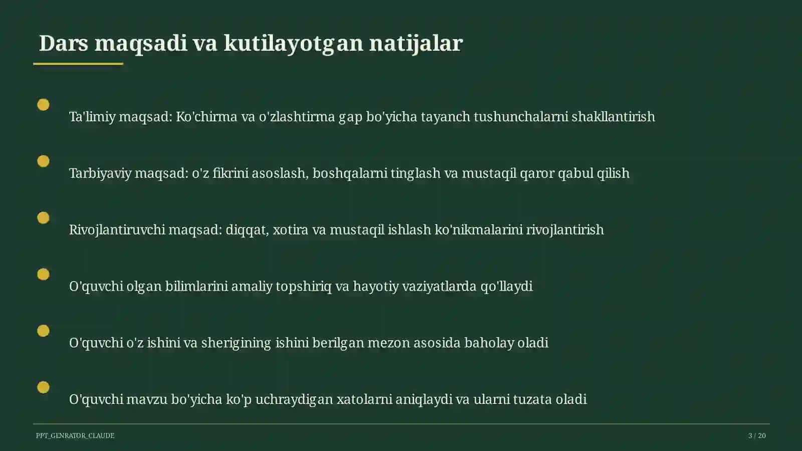Ko'chirma va o'zlashtirma gap (9-sinf) 3