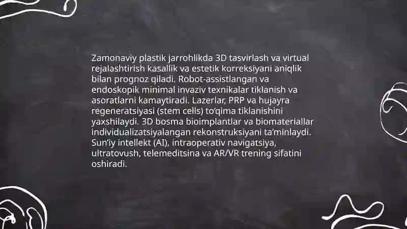 Zamonaviy plastik jarrohlikdagi texnologik yutuqlar 3