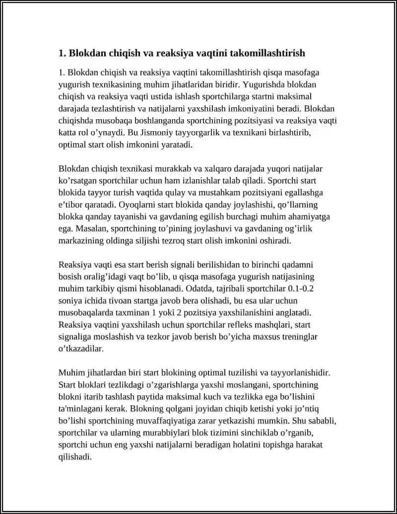 QISQA MASOFAGA YUGURISH TEXNIKASINI TAKOMILLASHTIRISH 3