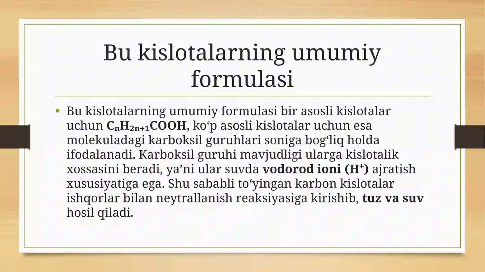 To‘yingan bir va ko‘p asosli karbon kislotalarni o‘rganish 3