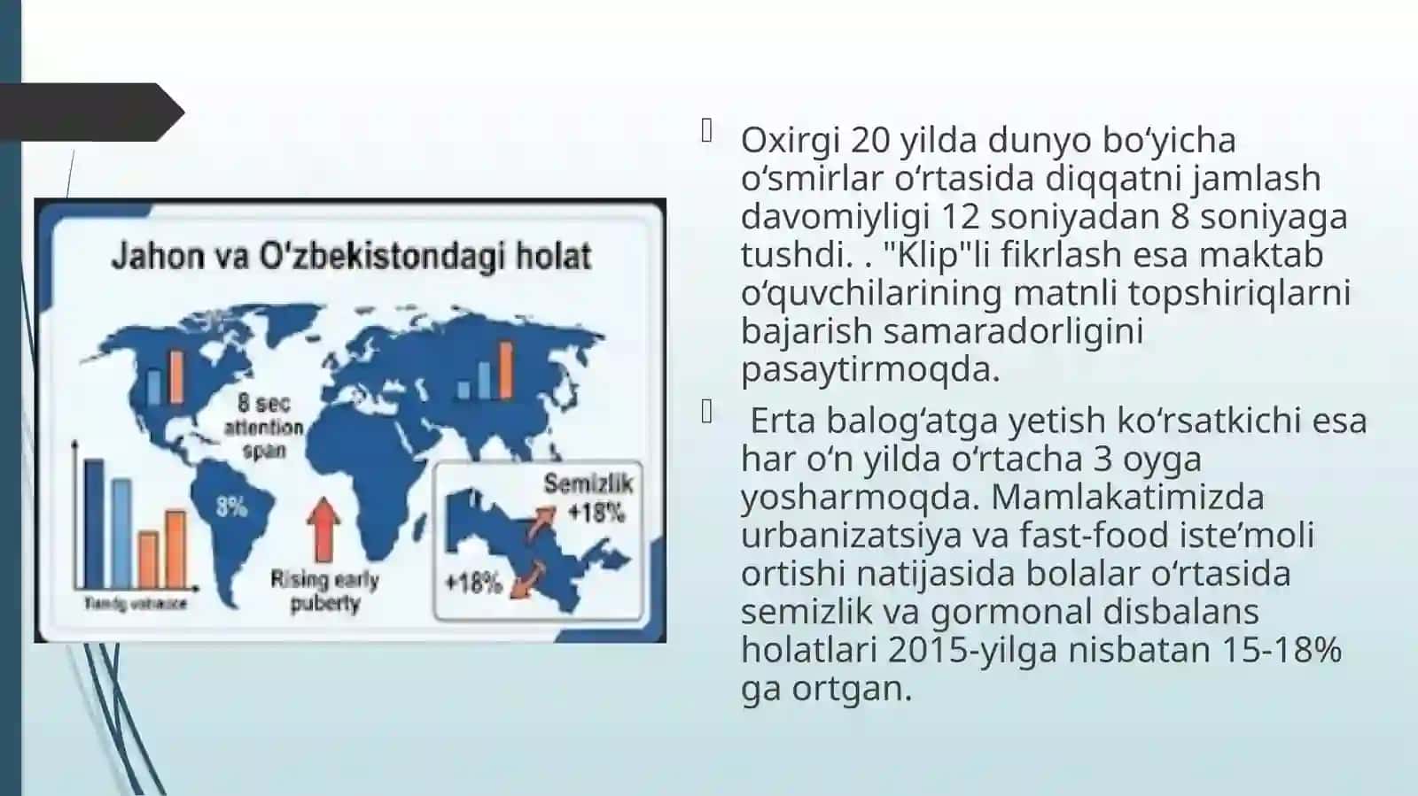 Bolalar va o’smirlar o’rtasida muammolar (Erta balog‘at va "Klip"li fikrlash 3