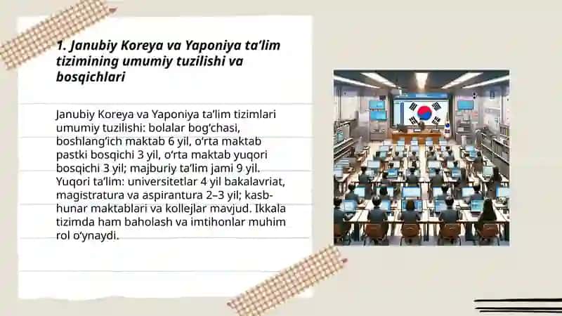 Janubiy Koreya va Yaponiya davlatlarining taʼlim tizimi 3