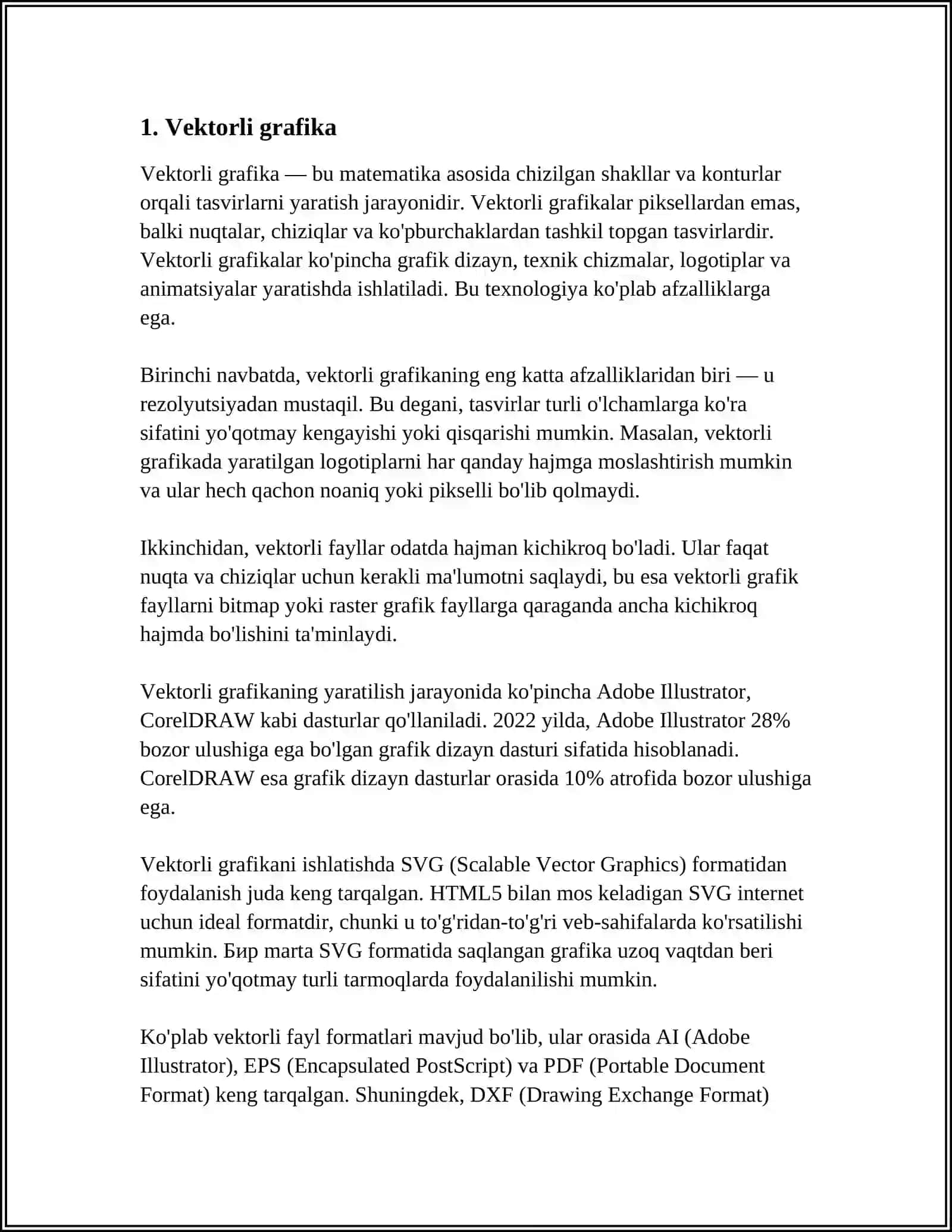GRAFLARNI TASVIRLASH USULLARI 3