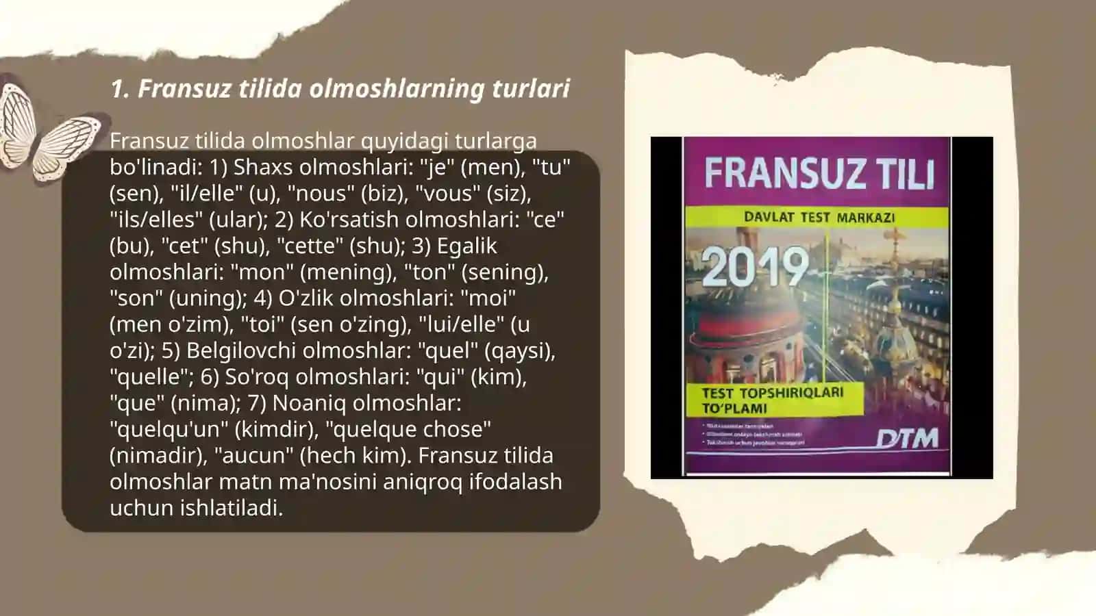 Fransuz tilida olmoshlar 3