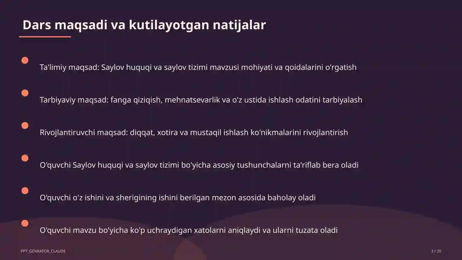 Saylov huquqi va saylov tizimi (10-sinf) 3