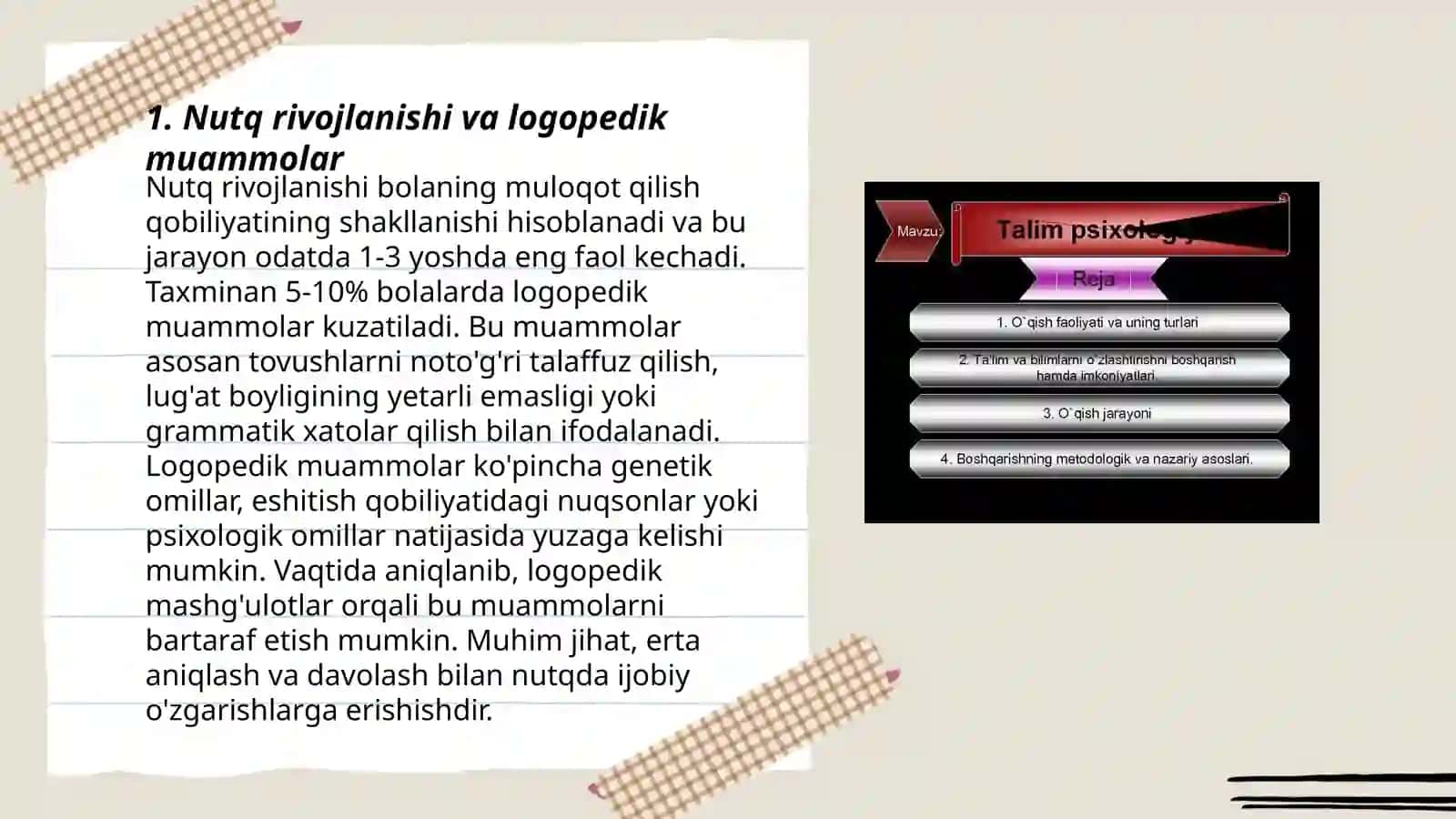 Nutq rivojlanishi va logopedik muammolar 3