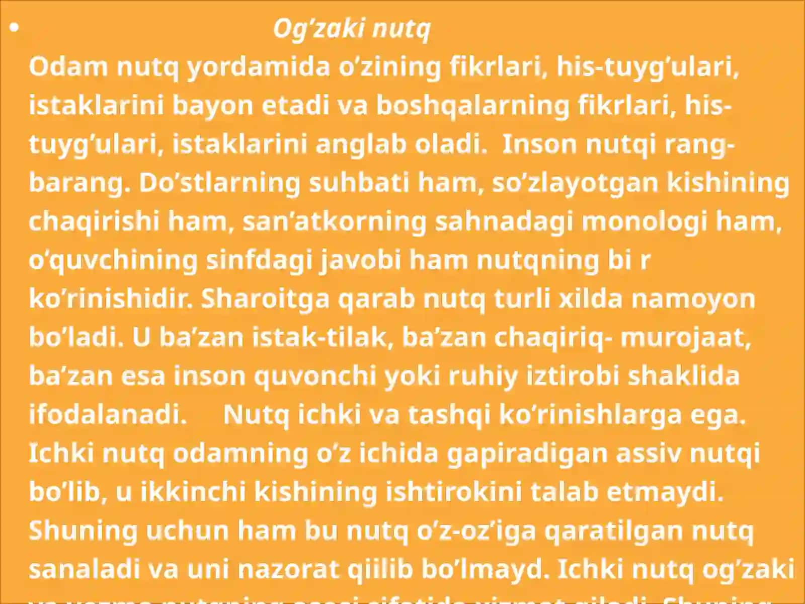 Ta’lim jarayonida Og’zaki vayozma nutq masalalari 3