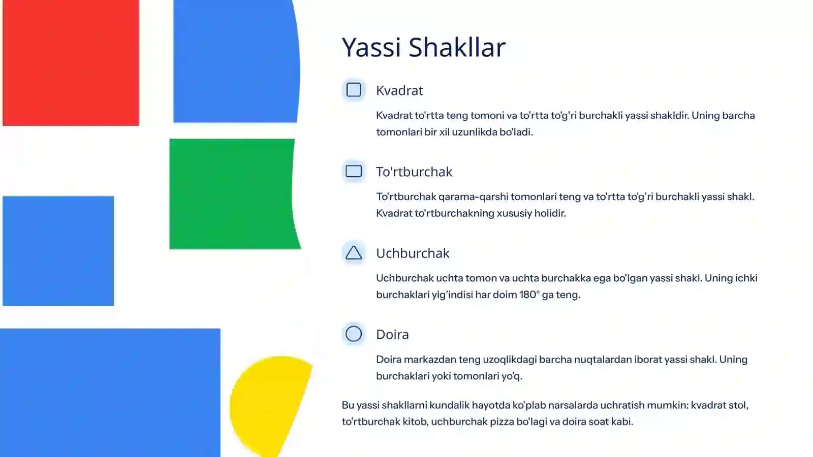 Geometrik Shakllar: Inkluziv Informatika Talabalari Uchun 3
