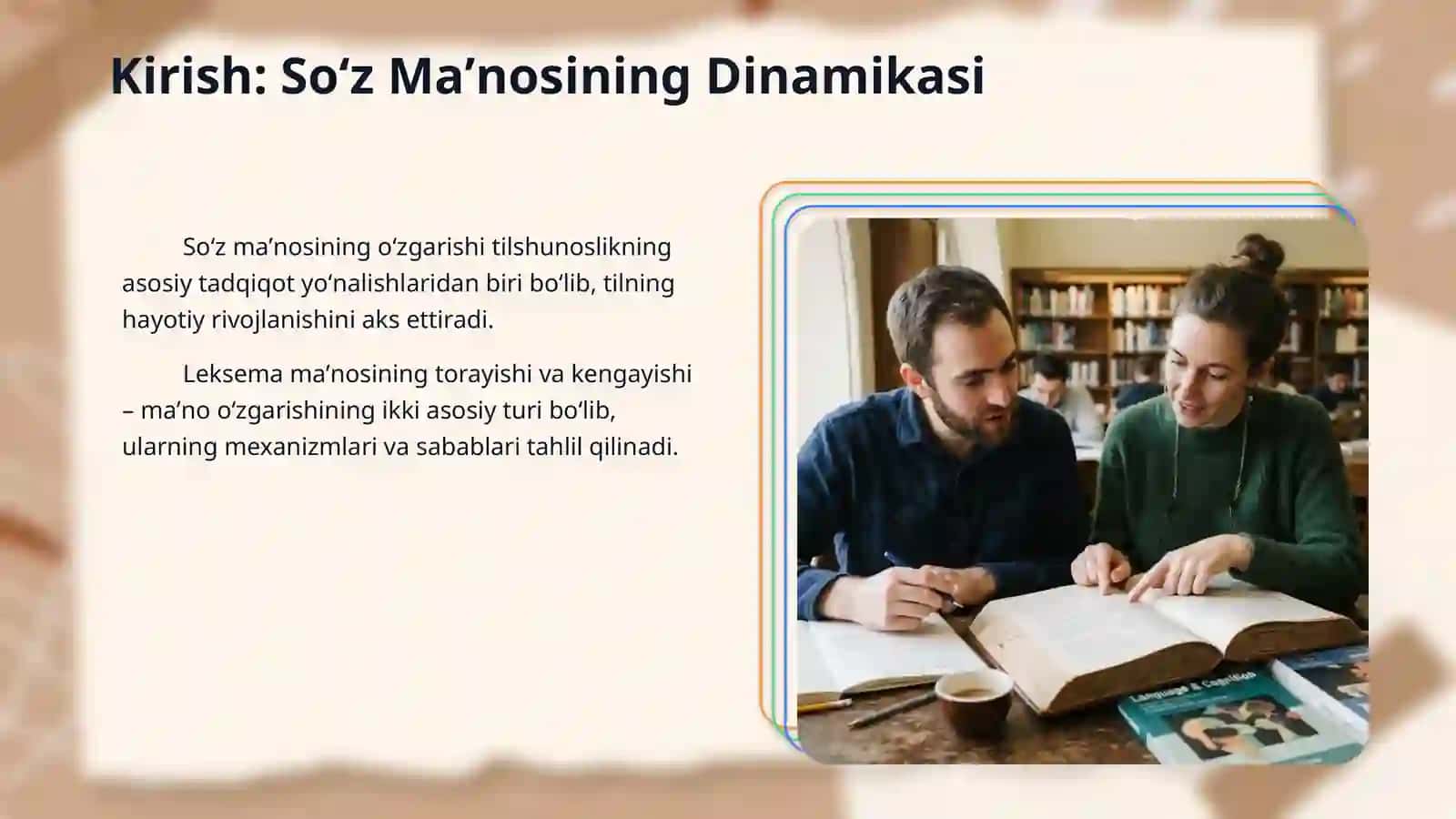 Soʻzning maʼnoviy taraqqiyoti. Leksema  maʼnosining torayishi va kengayishi 3