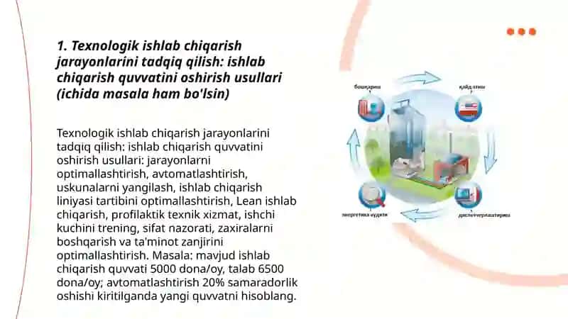 Texnologik ishlab chiqarish jarayonlarini tadqiq qilish 3